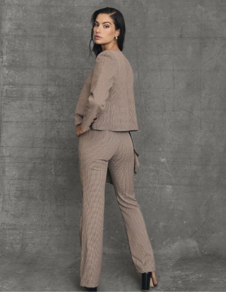 Pantalón de tiro alto acampanado para invitada