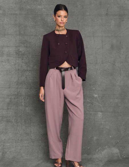 Eggplant-colored blazer jacket