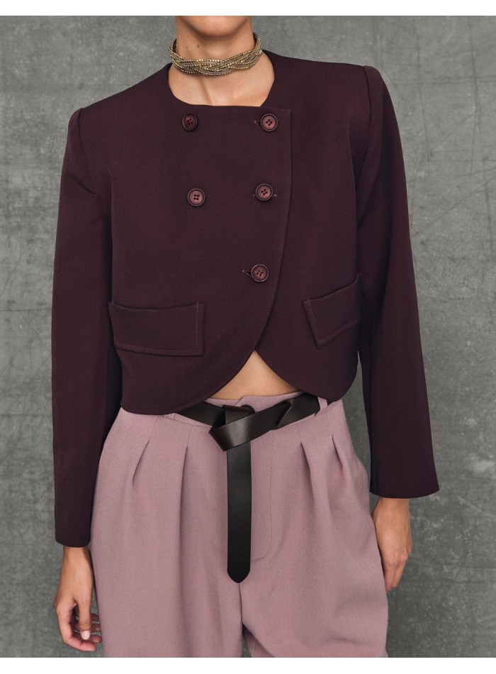 Eggplant-colored blazer jacket