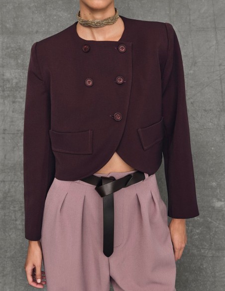 chaqueta torera berenjena