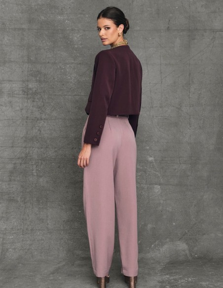 Pantalon carotte rose