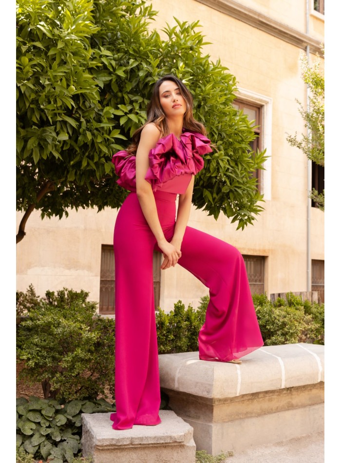 Pantalón largo campana listo con tiro alto para eventos especiales