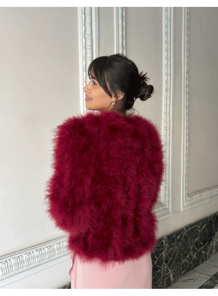 Veste en plumes d'autruche