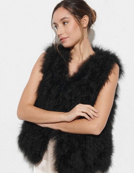 Gilet en plumes d'autruche