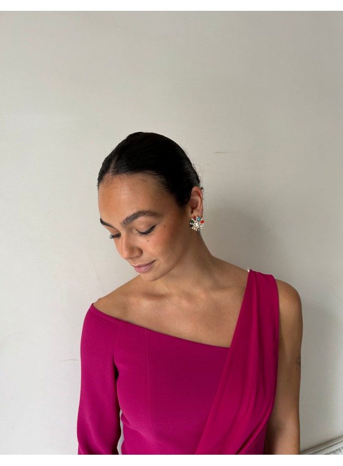 Boucles d'oreilles multicolores avec pierres...