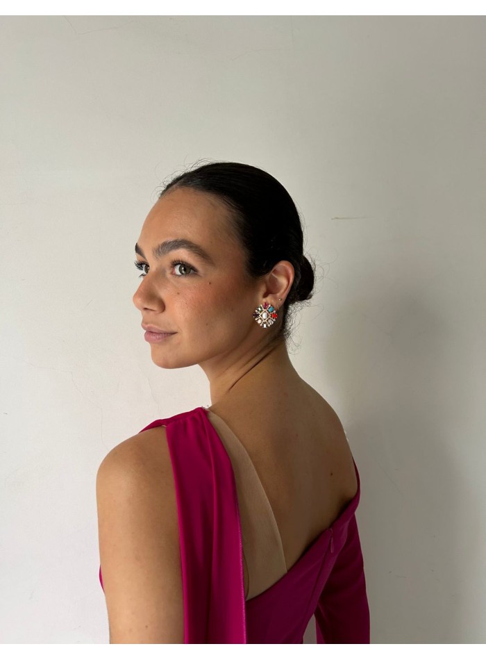 Boucles d'oreilles multicolores avec pierres...