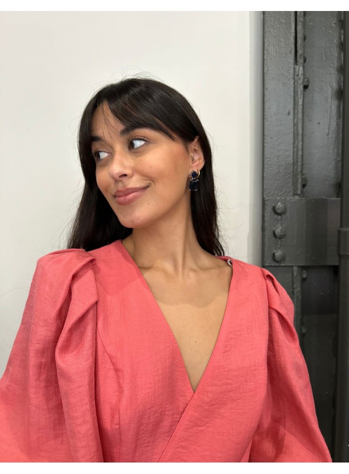 pendientes cristal azul