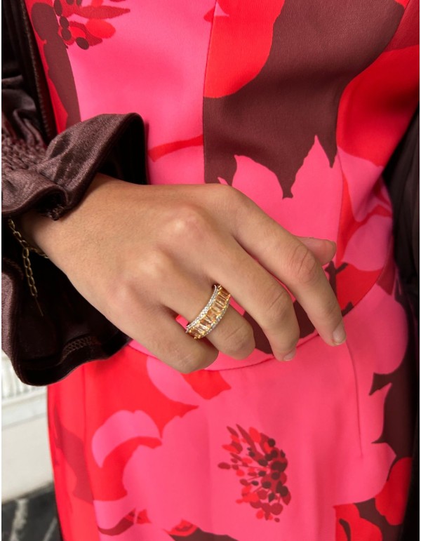 Bague avec zirconias taille baguette