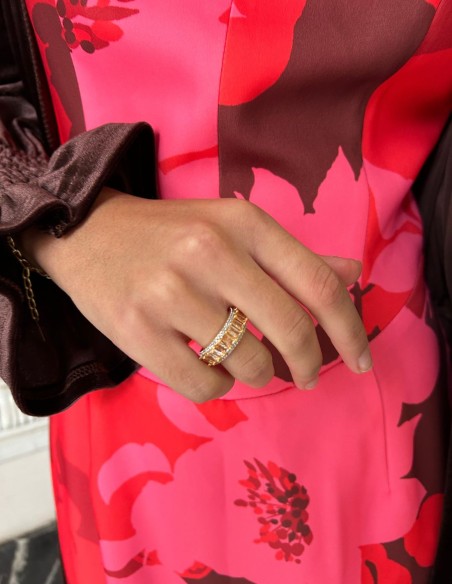 Bague avec zirconias taille baguette