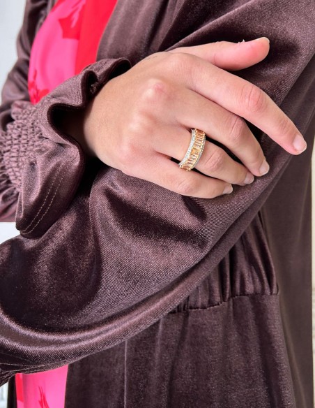 Bague avec zirconias taille baguette