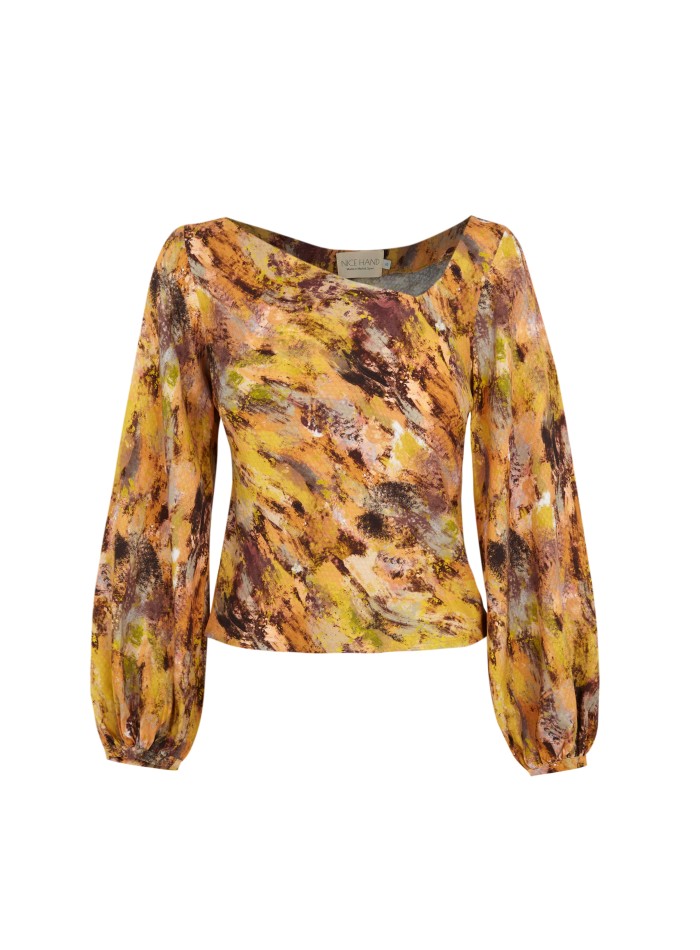 Blusa de invitada escote asimétrico