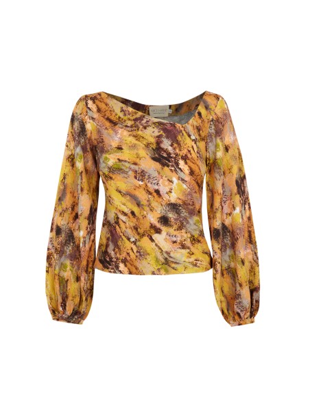 Guest blouse asymmetrical neckline