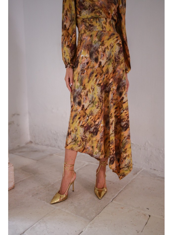 Asymmetrical midi guest skirt