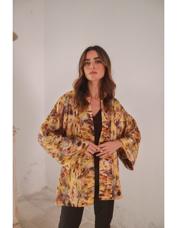 Kimono estampado floral corto