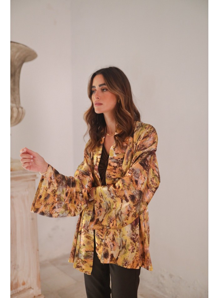 Kimono estampado floral corto