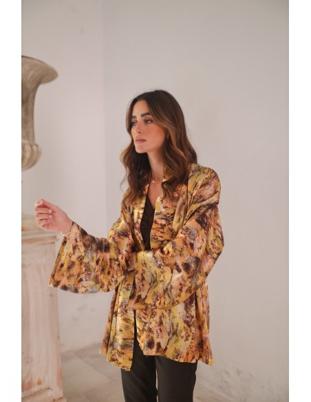 Kimono estampado floral corto