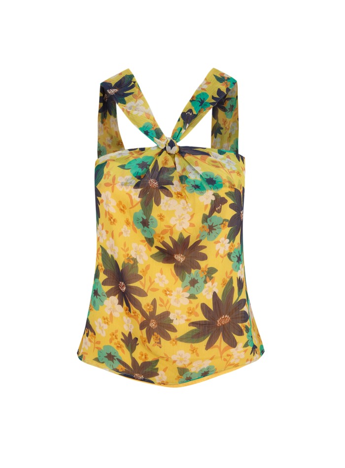 Top de invitada estampado floral cuello halter