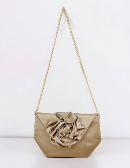 Handbag with maxiflower detail and gold chain inside