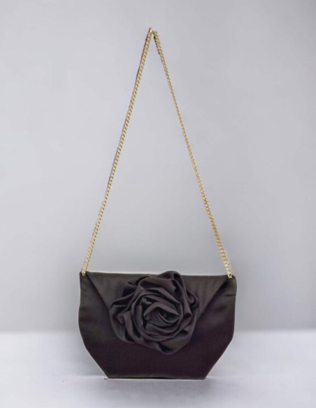 Handbag with maxiflower detail and gold chain inside