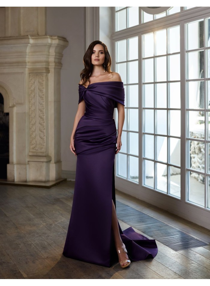 Long ball gown with bolero, draped corset and...