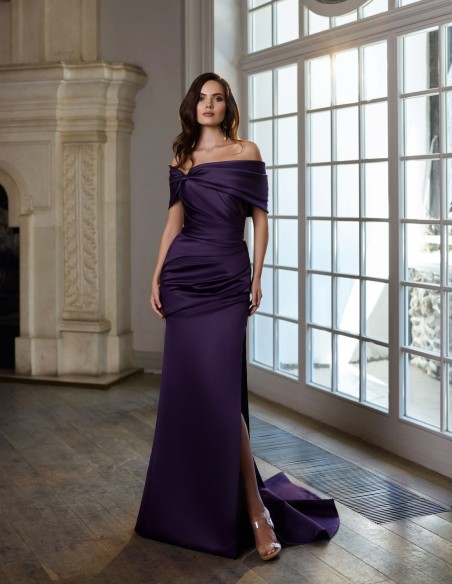 Long ball gown with bolero, draped corset and detachable overskirt