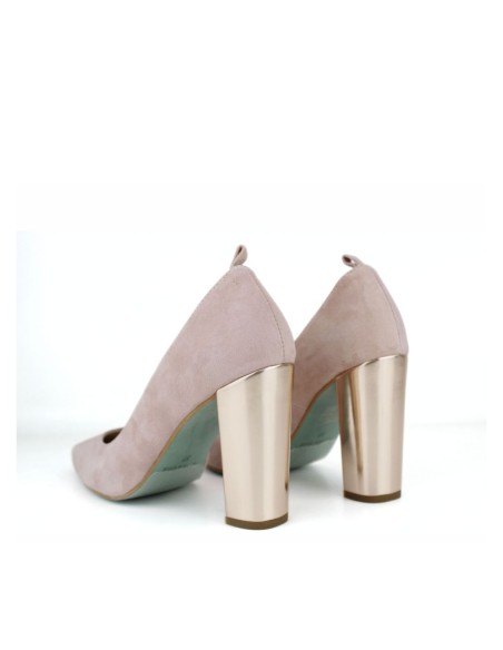 Chaussures à talons en daim souple avec talons métalliques