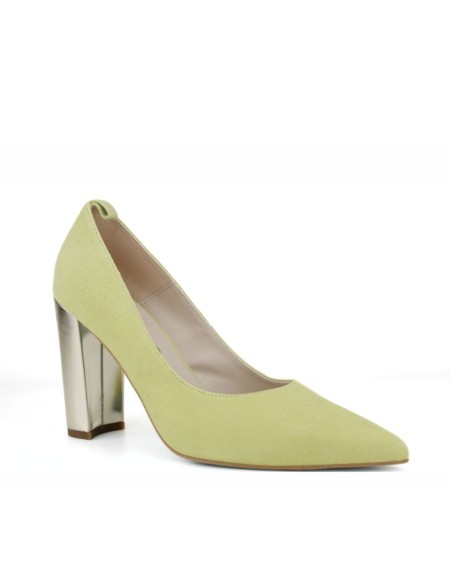 Chaussures à talons en daim souple avec talons métalliques