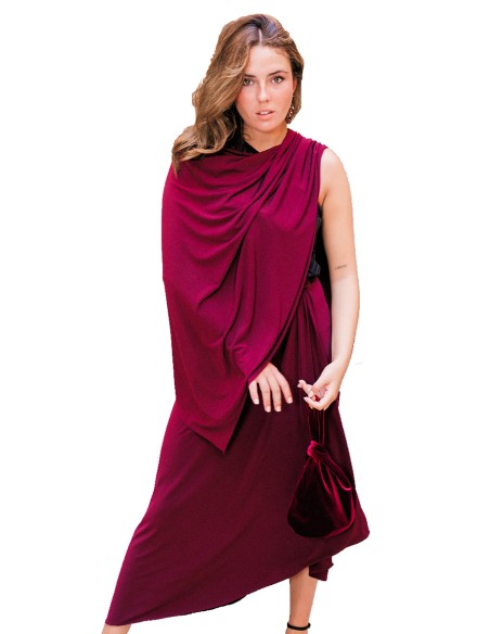 Bordeaux silk knitted cape