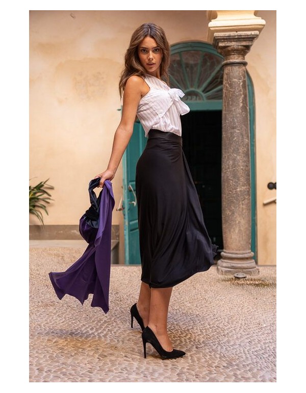 White chiffon blouse with lacing detail 2