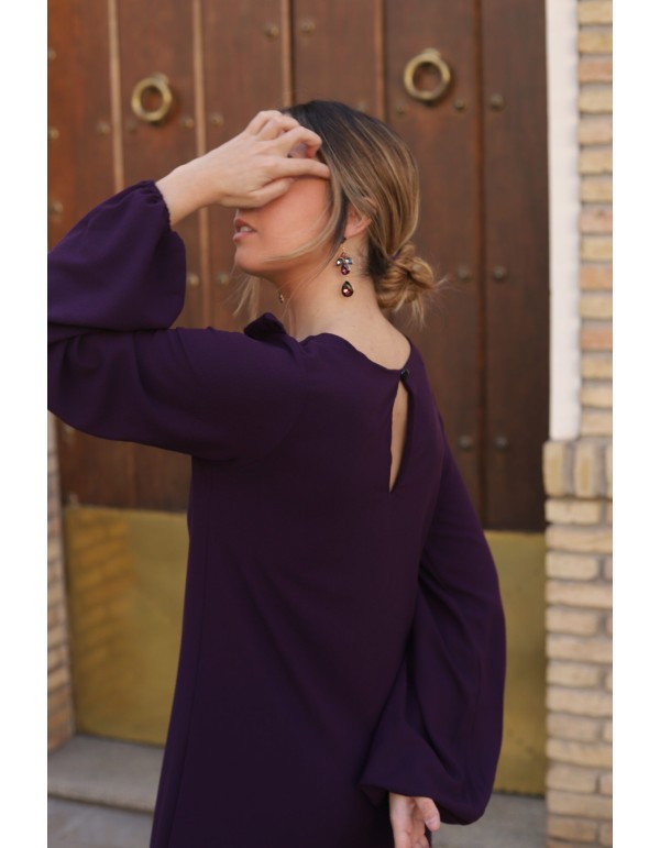 Eggplant long guest dress