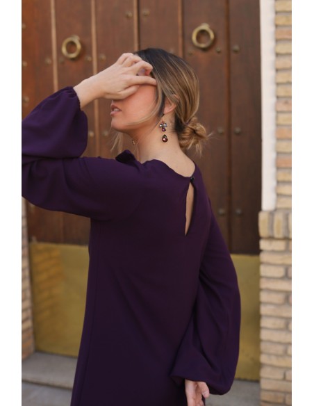 Robe longue d'invité aubergine