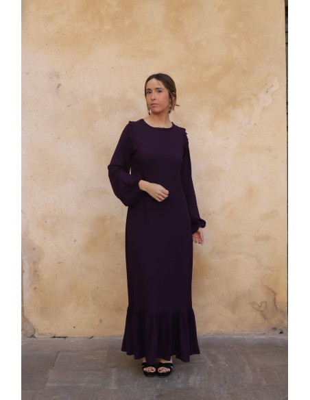 Robe longue d'invité aubergine