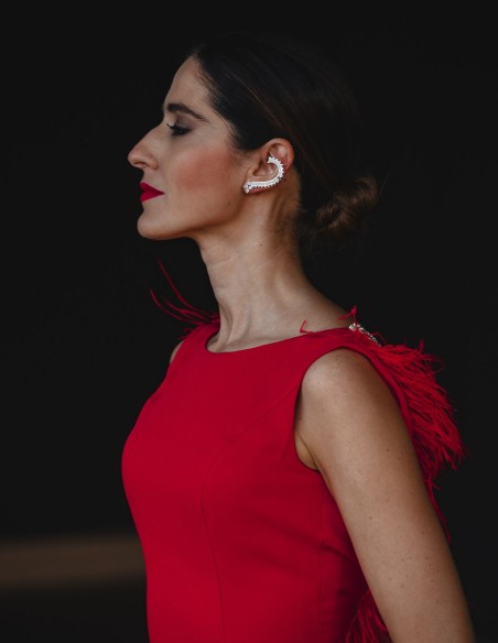 Earcuff style earrings with crystals - Perfect guest