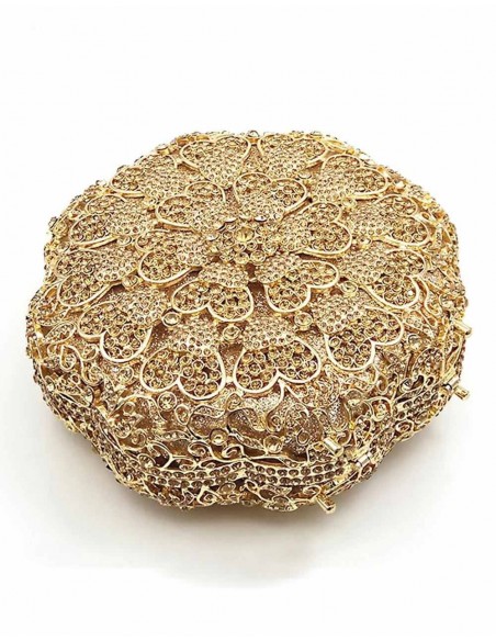 Flower-shaped jewellery clutch with crystals Lauren Lynn London Accessories - 4 