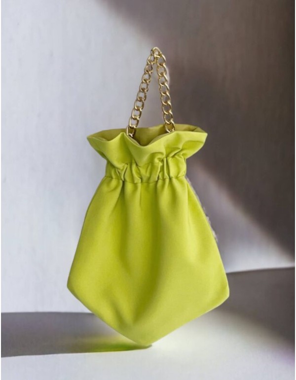 Smooth party bag with short braided golden chain 2