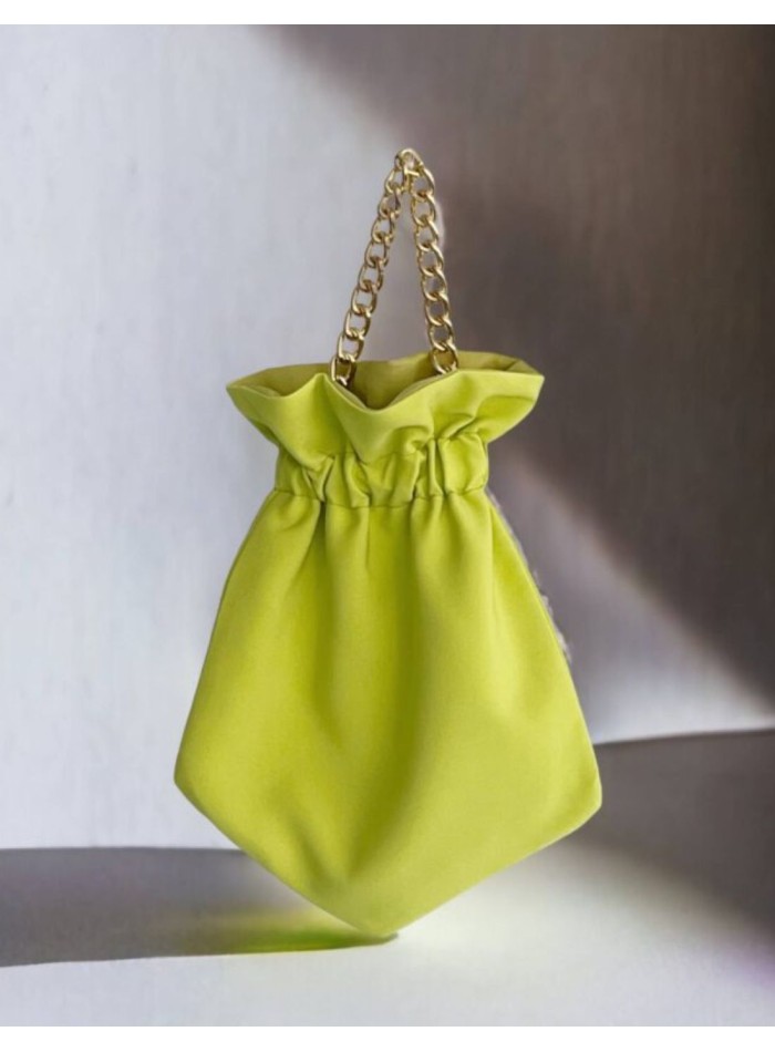 Sac de fête lisse avec chaîne courte tressée et...