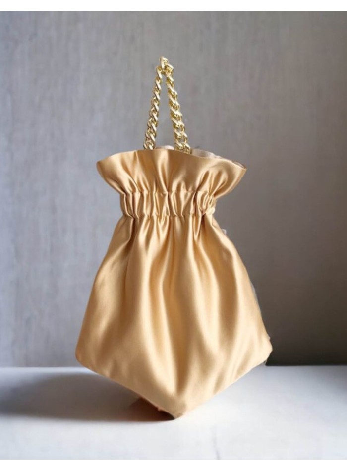 Sac de fête lisse avec chaîne courte tressée et...
