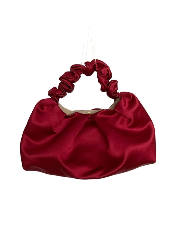 Pochette de fête en satin froissé