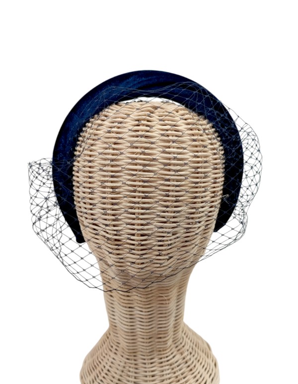Navy blue quilted guest headband