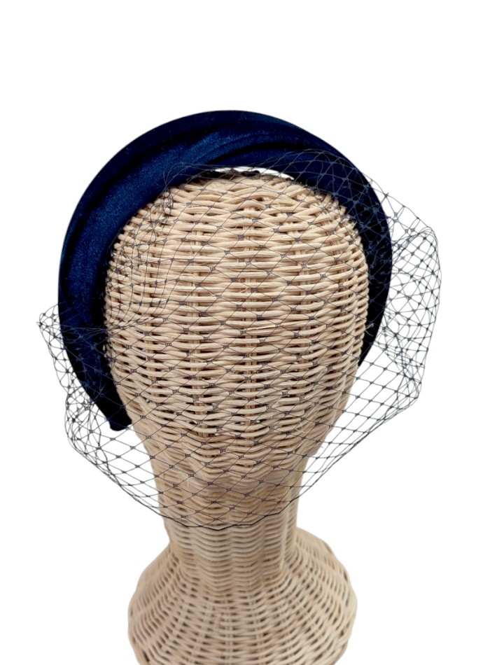 Navy blue quilted guest headband
