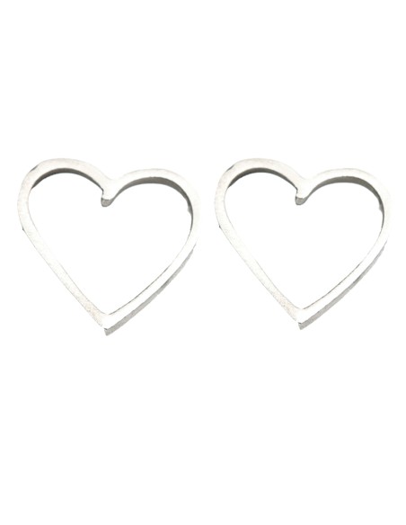 Pendientes en forma de corazón plateados de Eme Jewels