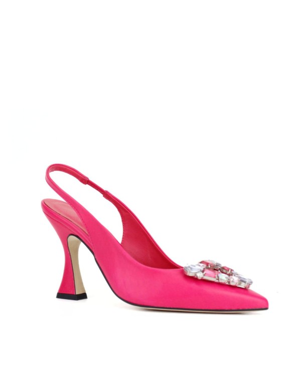 Chaussure à talon haut avec détails en strass sur le bout...