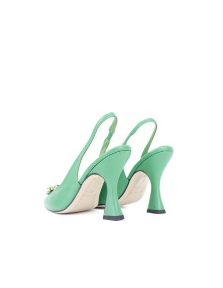 Chaussure à talon haut avec détails en strass sur le bout du pied