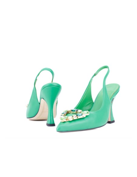 Chaussure à talon haut avec détails en strass sur le bout du pied