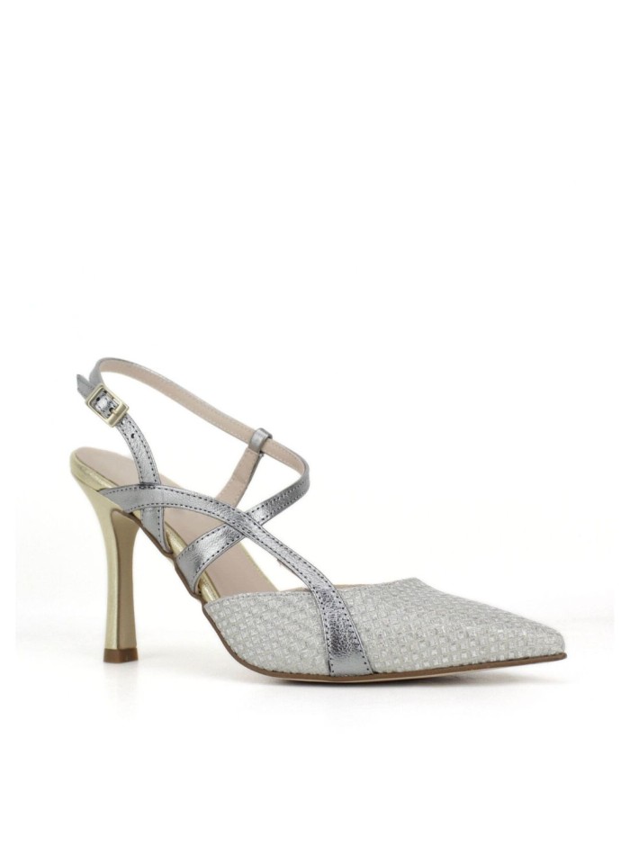 Chaussures à talon fin en daim gris avec...