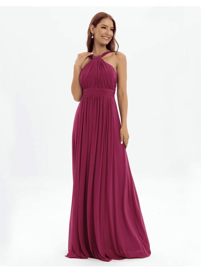 Evening Dress with Halter Neckline and...