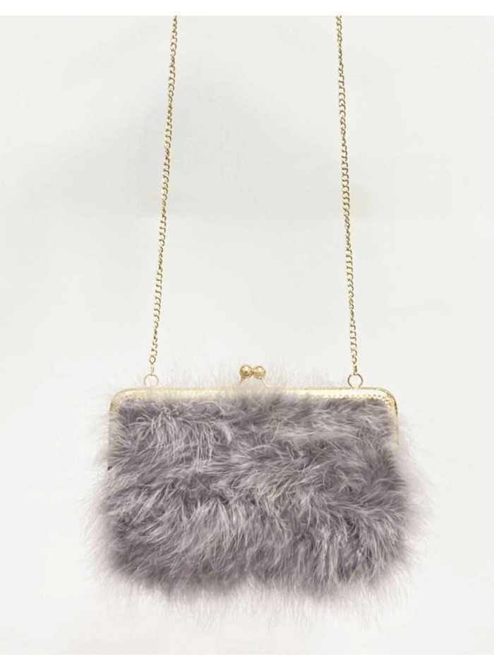 Hand bag with ostrich feathers