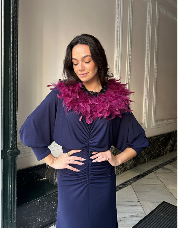 Collar de plumas naturales de marabú 2