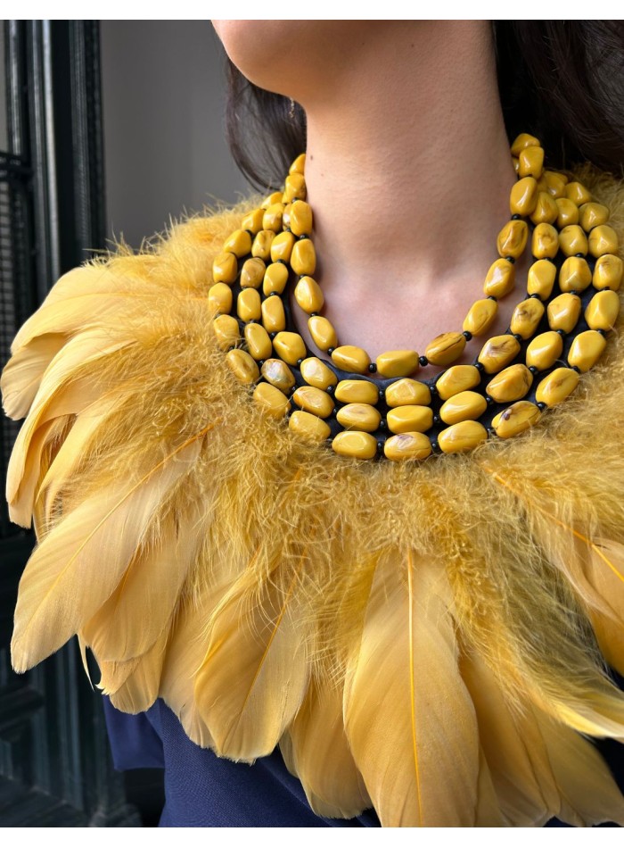 Natural feather collar