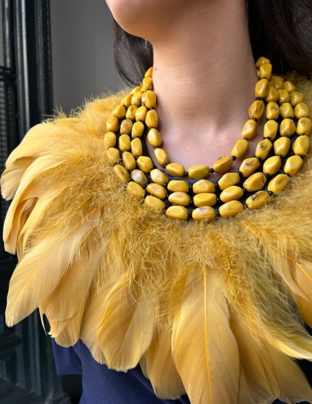Collier en plumes naturelles